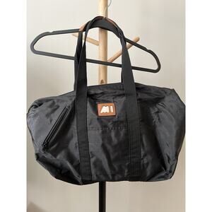 Casual Large Soft Duffle Tote Travel Bag Black Canvas W Pocket